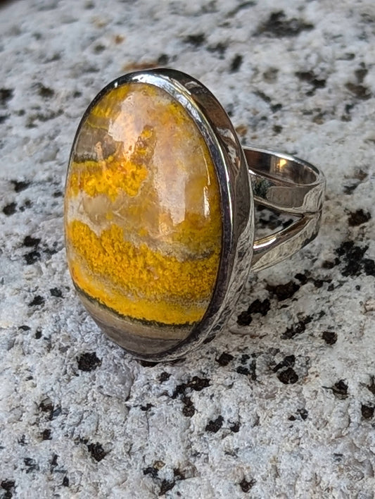 Bumblebee Jasper Oval Ring