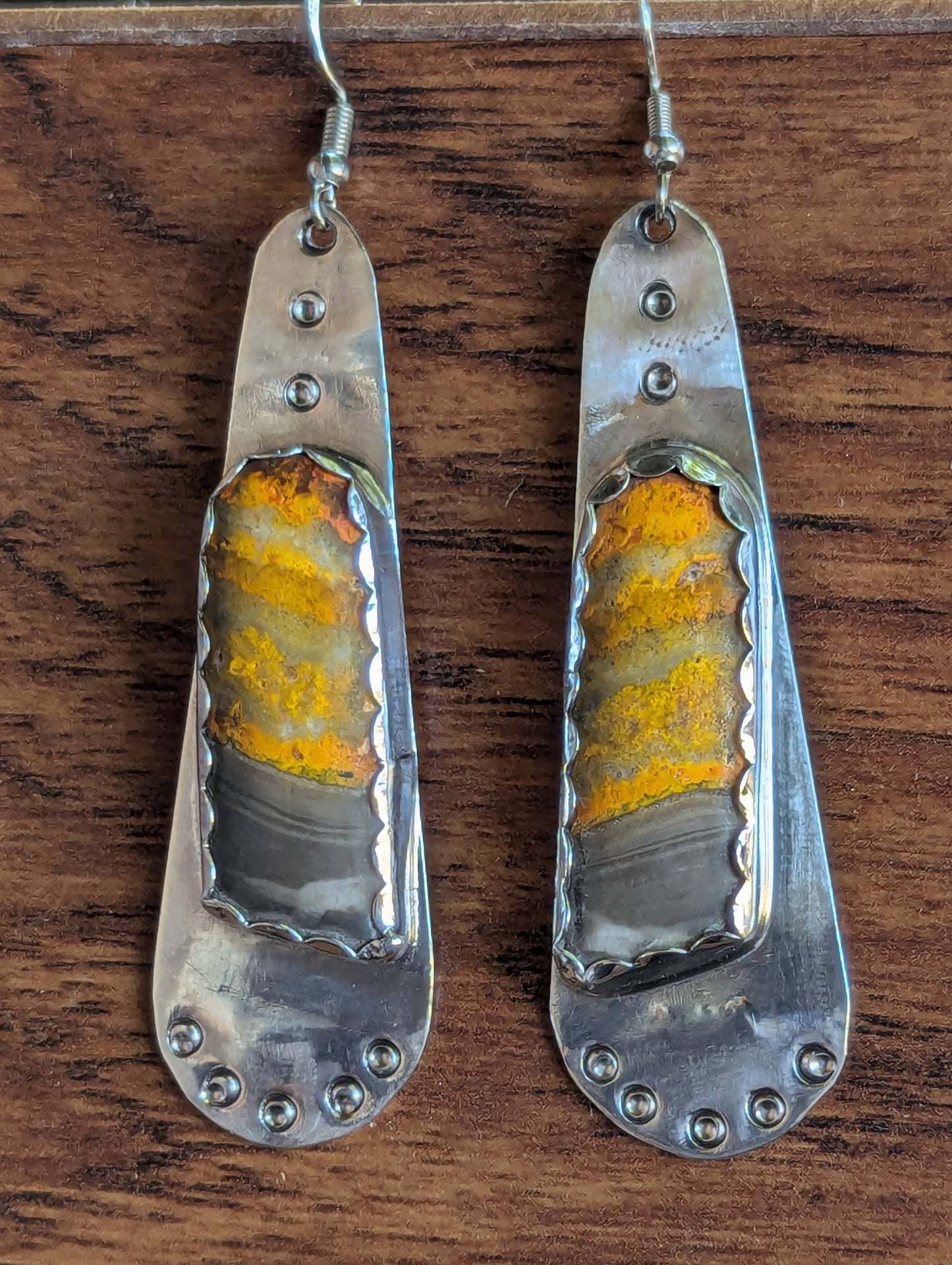 Bumblebee Jasper Tear Drop Earrings